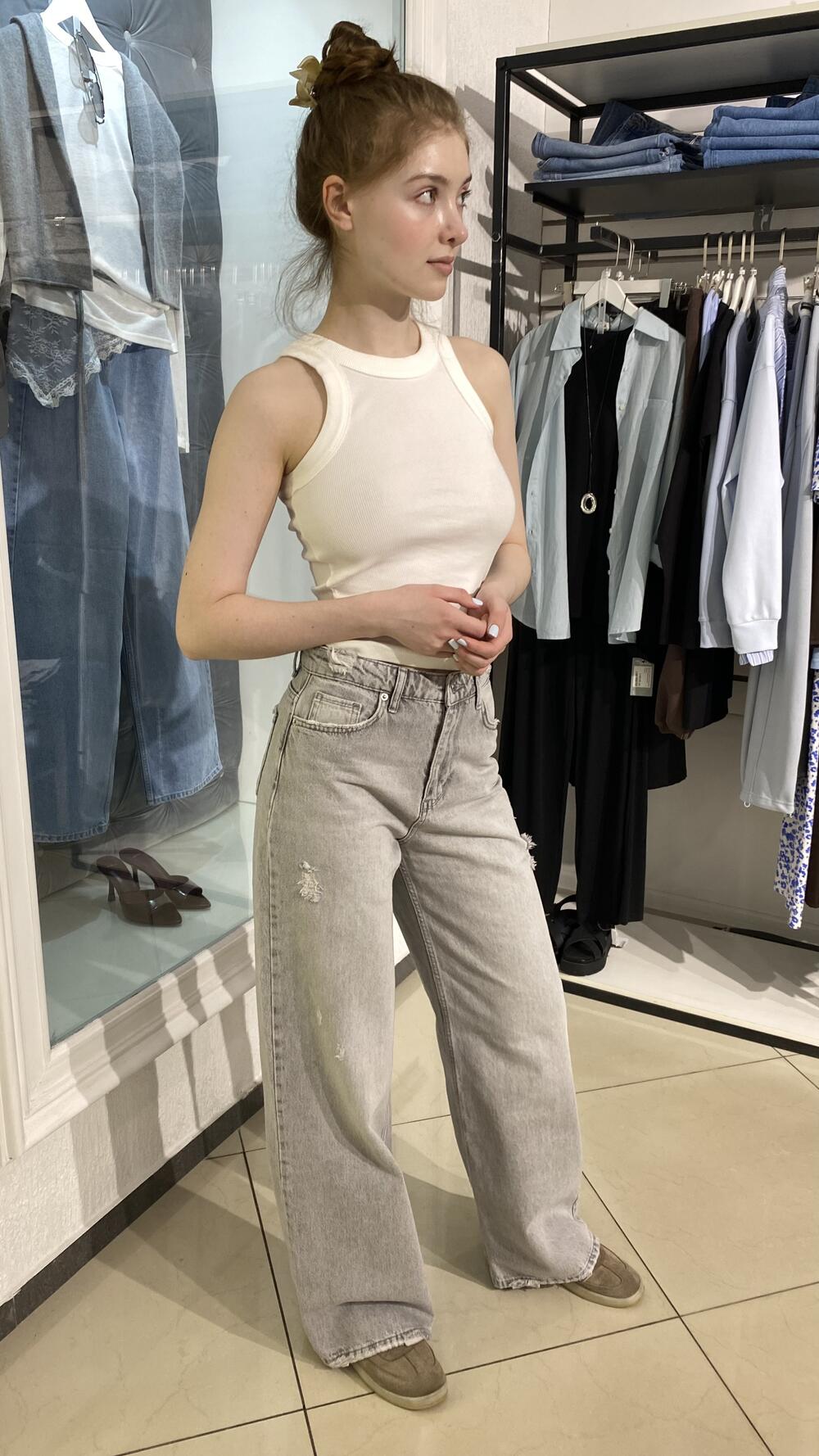 Джинси Woman denim mod.1713 Св. сірий, 38