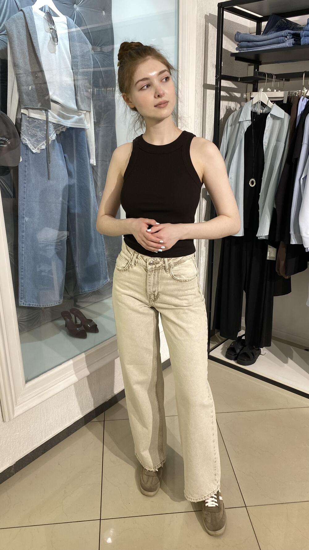 Джинси Woman Dwnim mod.1762 Пісочний, 34