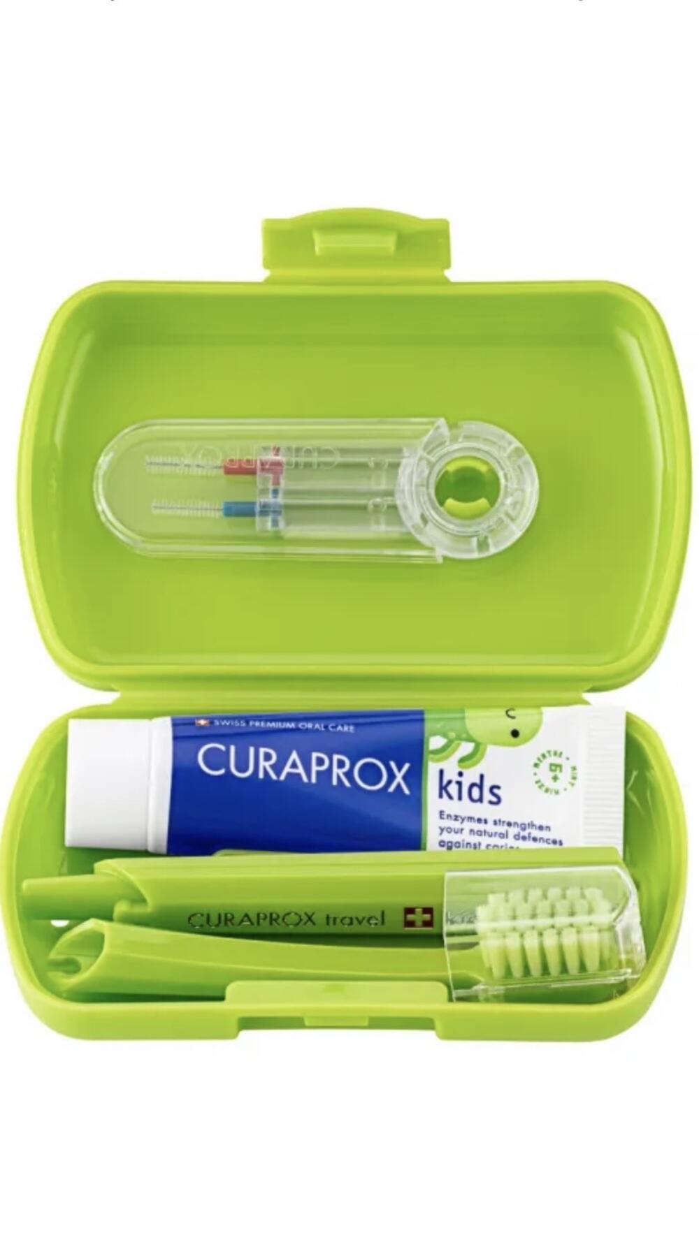 Дорожній набір дитячий (зубна щітка,паста та йоршик) Зелений