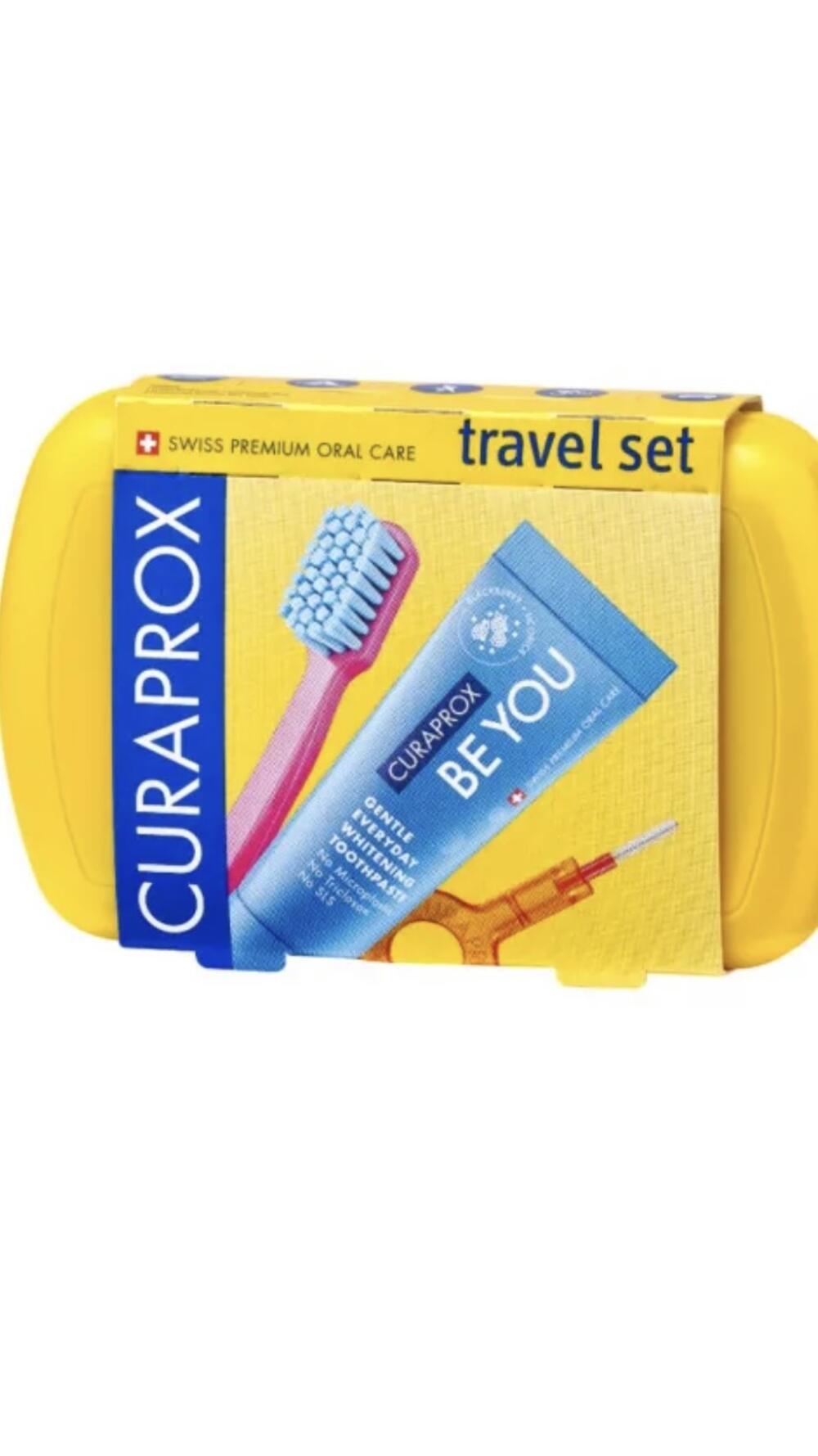 Набір дорожній Be you ( зубна щітка, паста, йоршики) Жовтий з рожевим