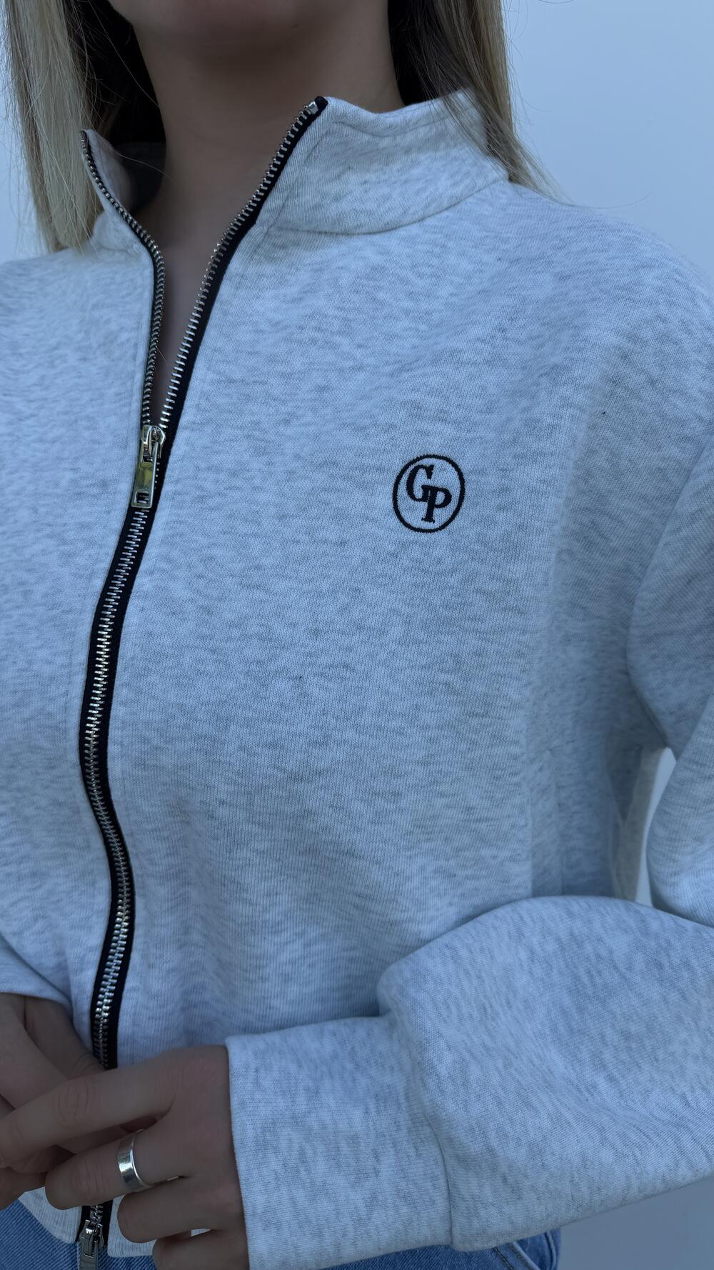 Олімпійка з змійкою GР Сірий меланж, Oversize
