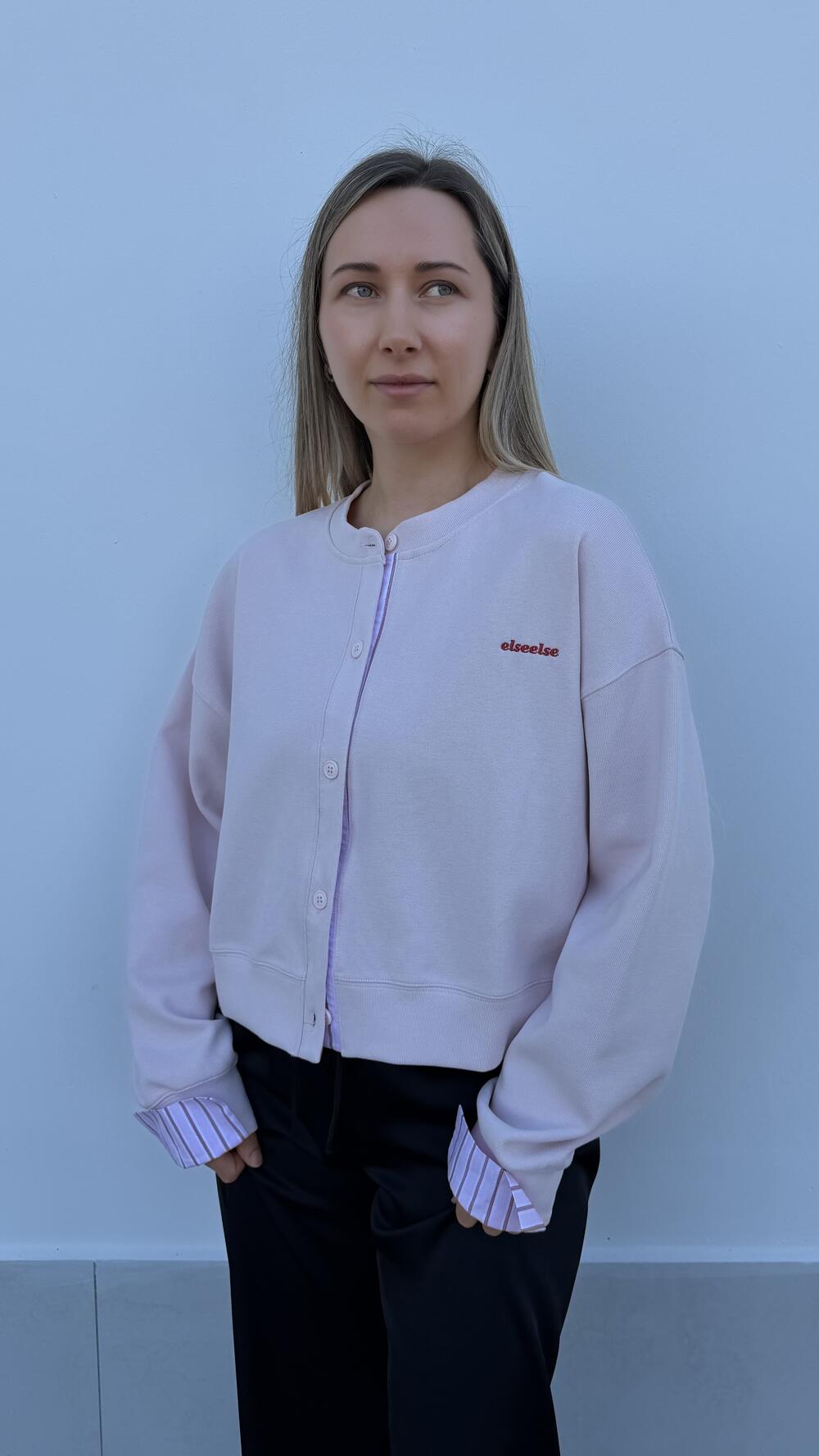 Кофта на ґудзиках els Рожевий, Oversize