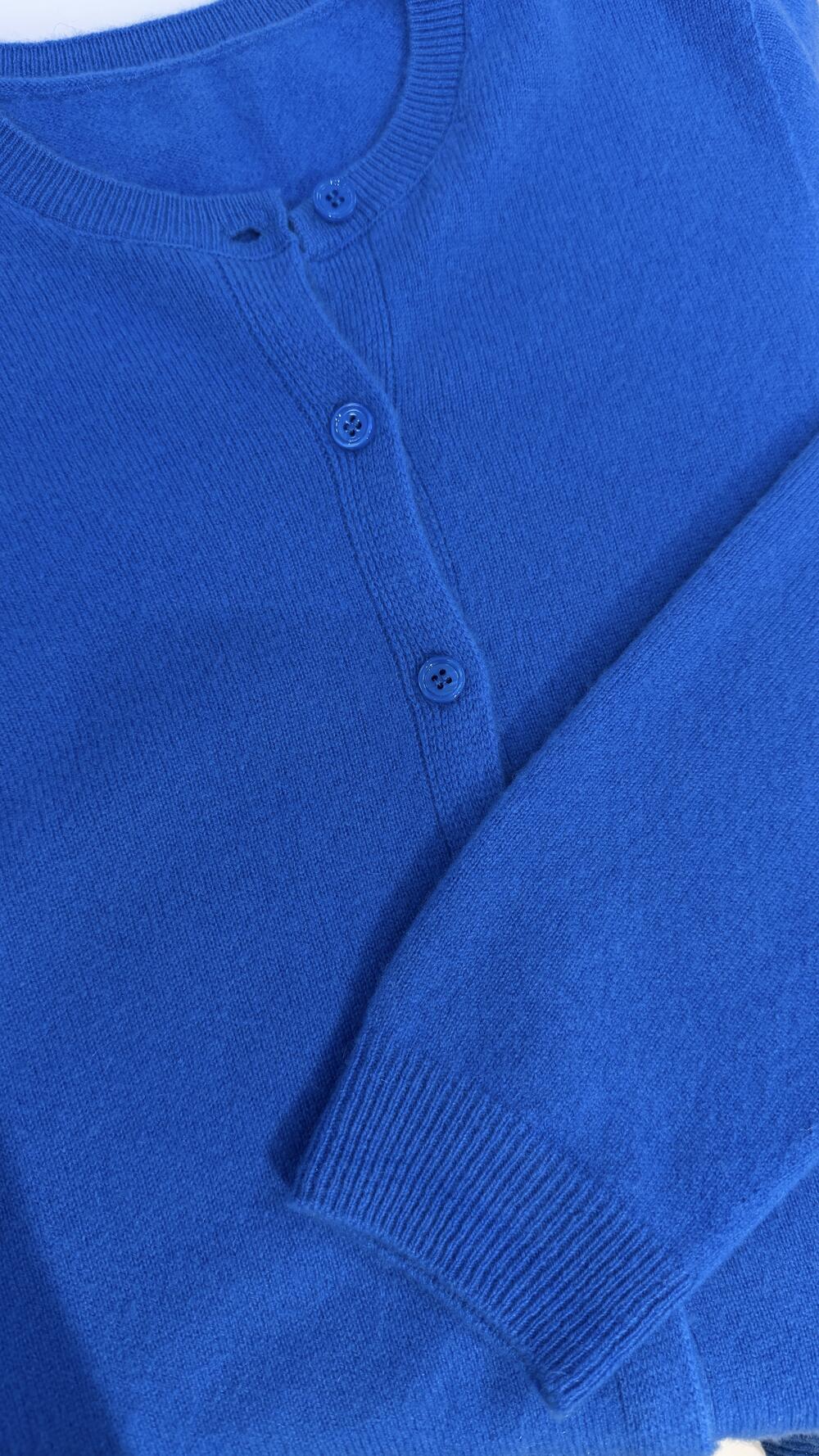 Кардиган з мілкими ґудзиками, гладкий Синій, Oversize