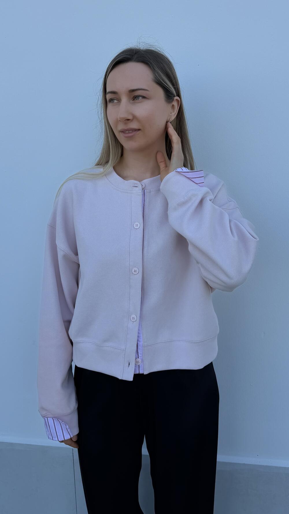 Кофта на ґудзиках els Рожевий, Oversize