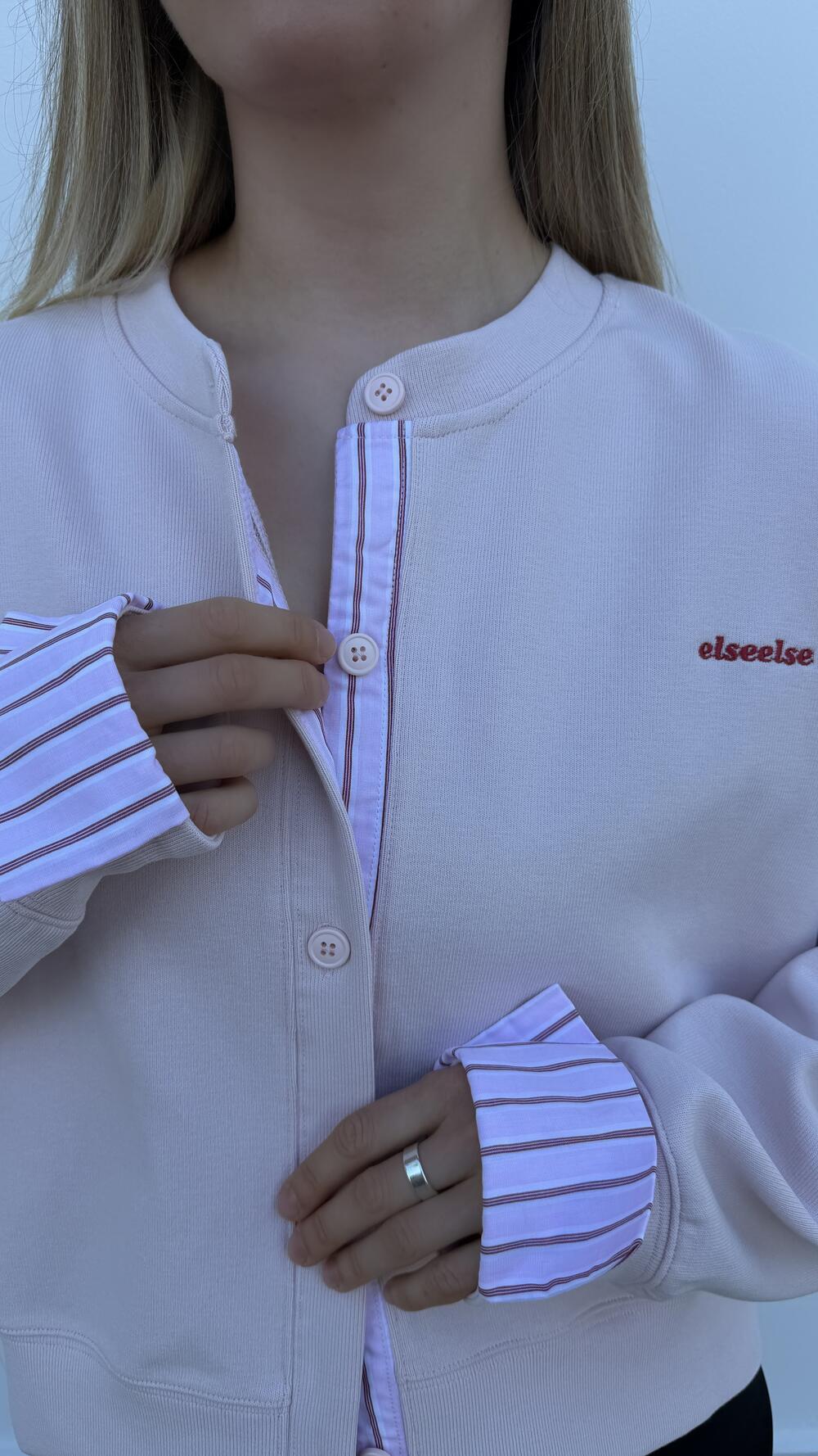 Кофта на ґудзиках els Рожевий, Oversize