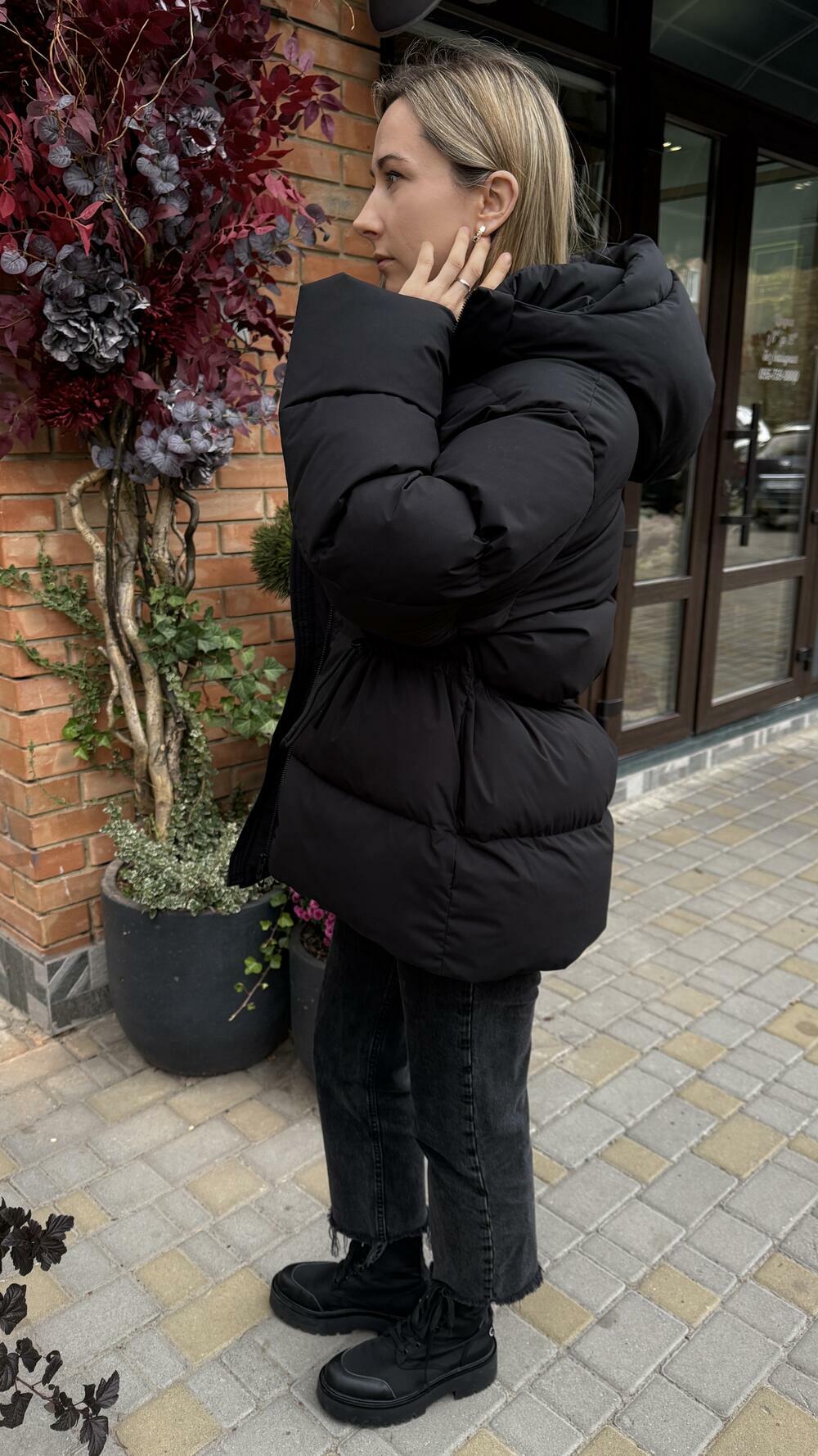 Куртка з куліскою зимова Allegra Чорний, XS