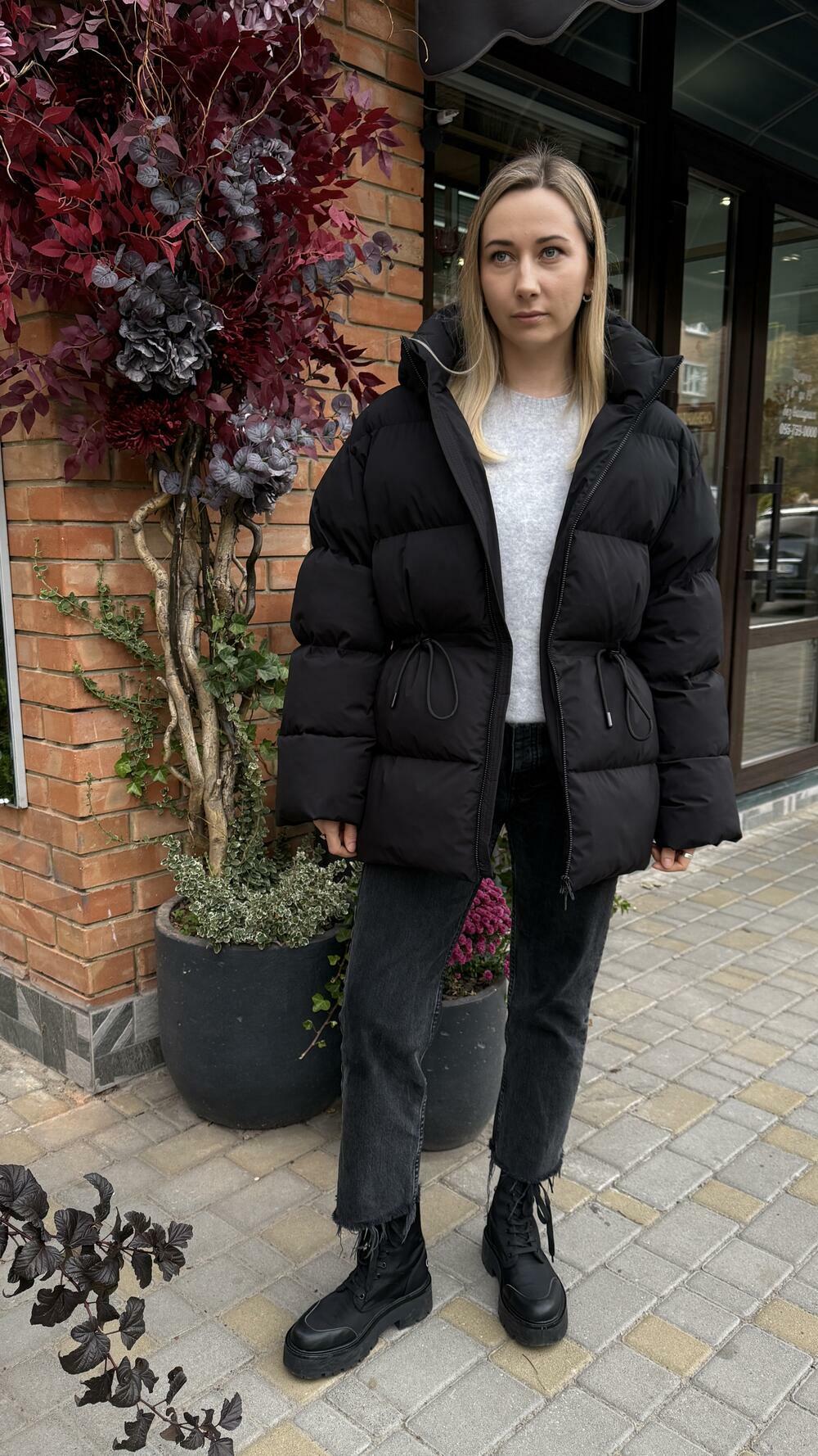 Куртка з куліскою зимова Allegra Чорний, XS