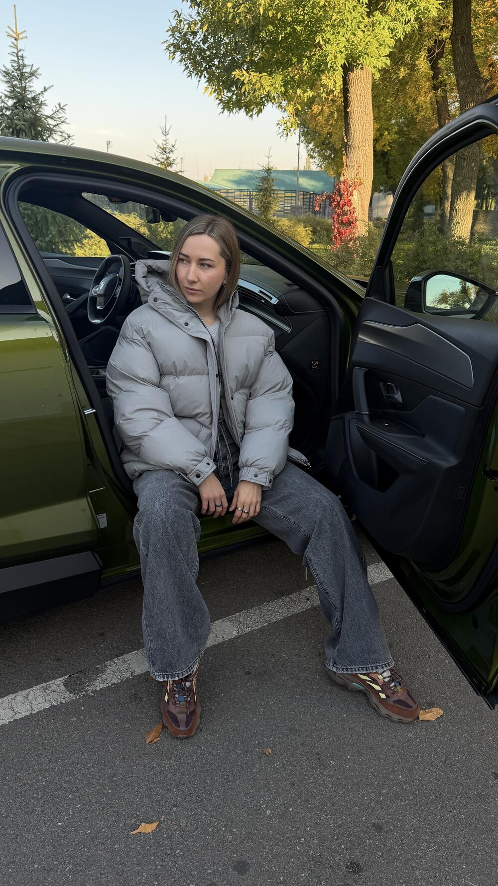 Куртка зимова Julia з поясом Alisaline Сірий, M