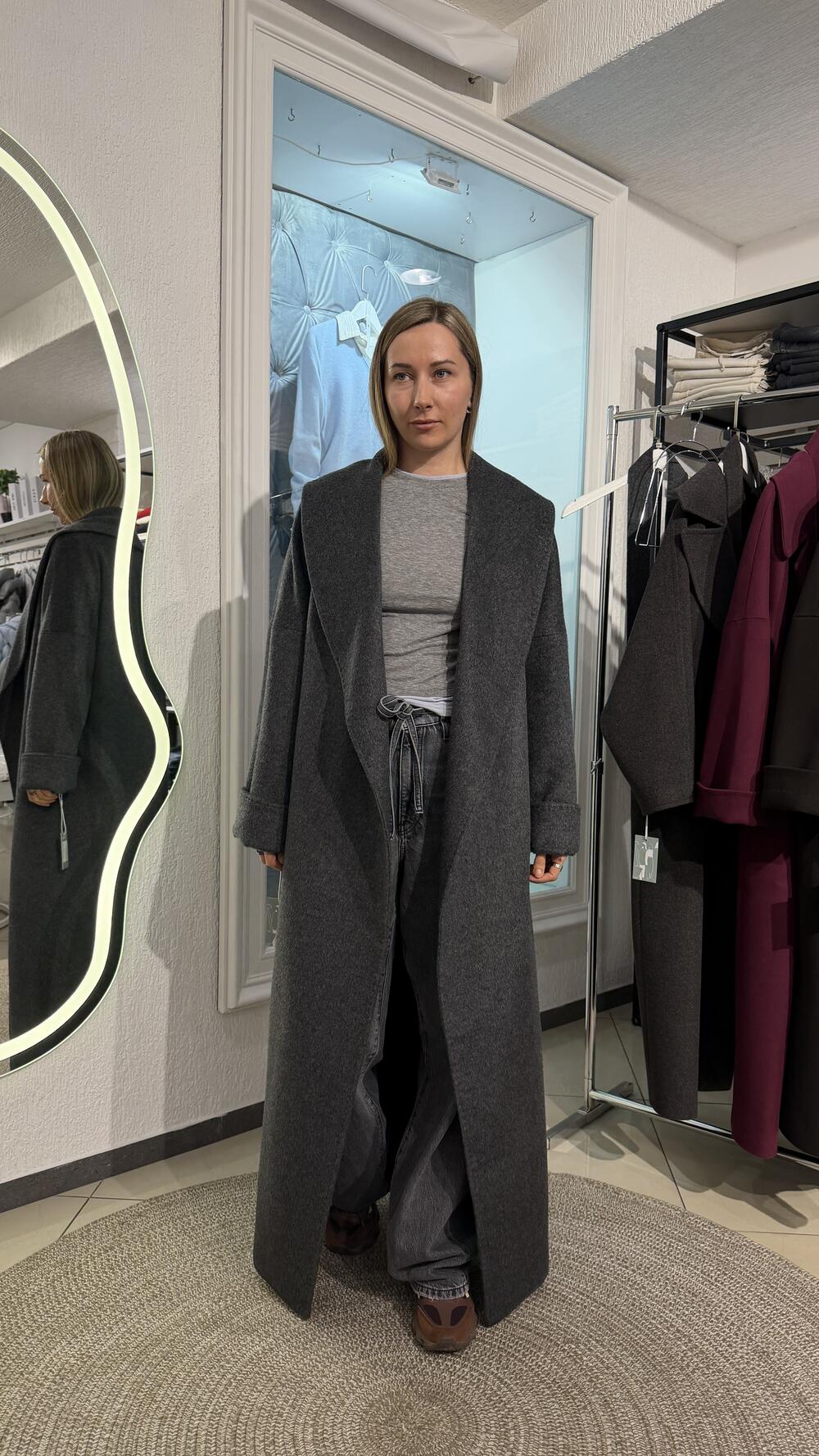 Пальто Дорис Ricco Графітовий, One size